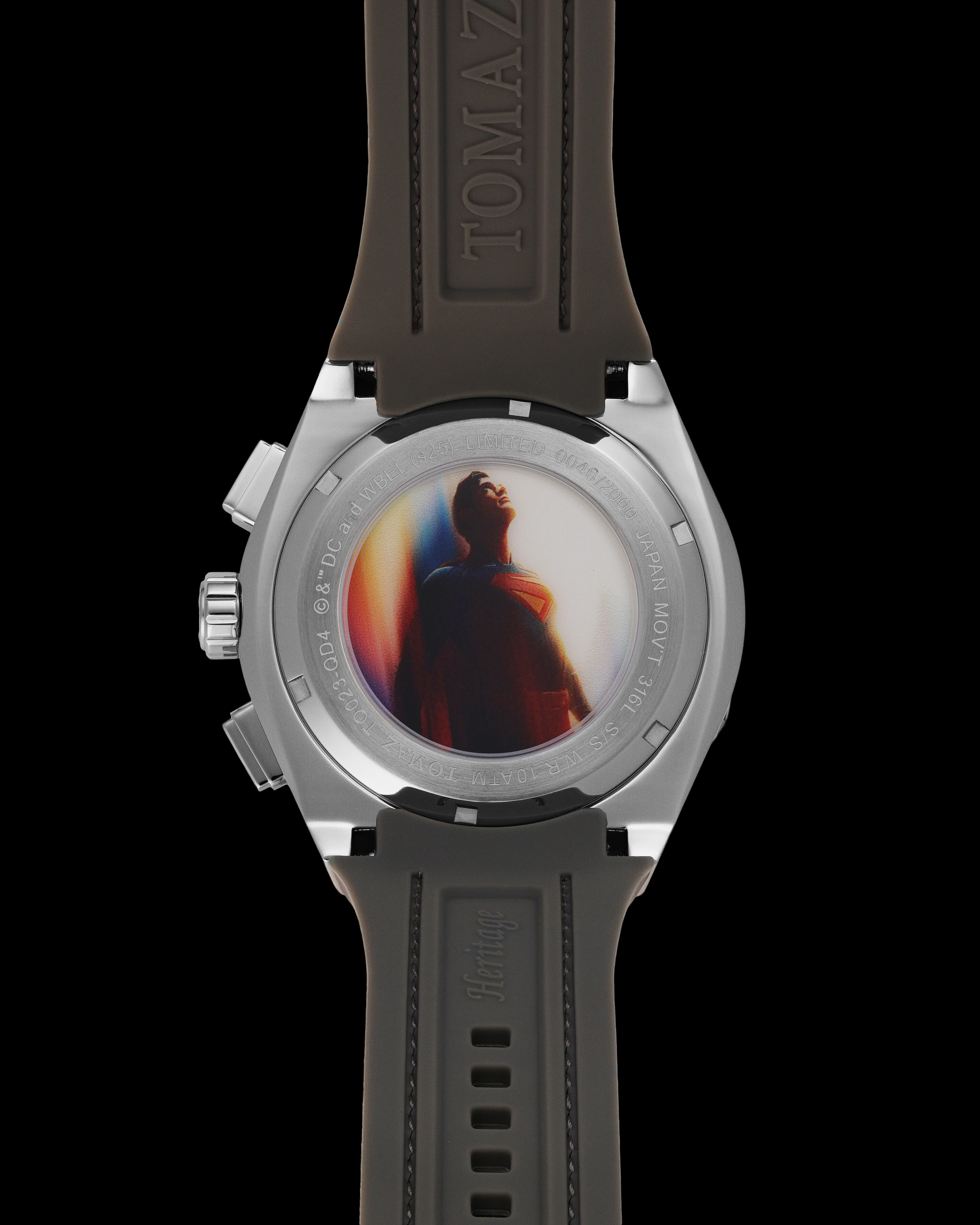 DC Superman TQ023-QD4 (White) with Crystal and Leather/Silicone Strap - Image 2