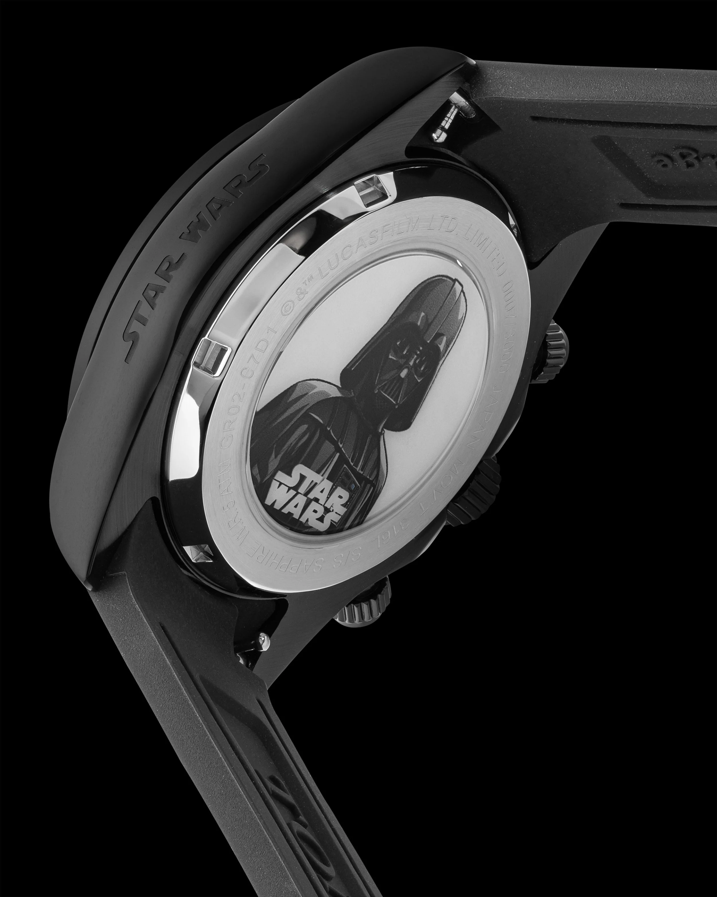 Star Wars Darth Vader GR02-C7D1 (Black) Black Leather Strap - Image 2