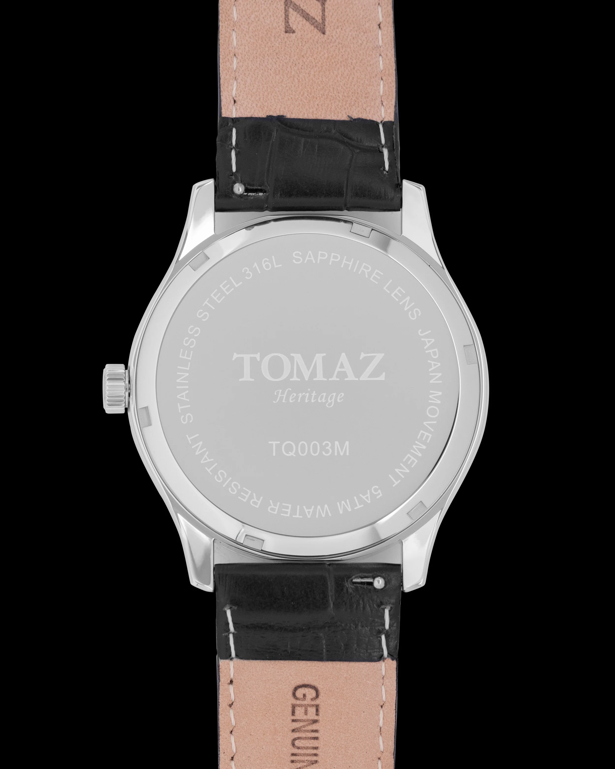 Tomaz Ladies Watch TQ003L-D10 (Silver/Black) Black Leather Strap - Image 2
