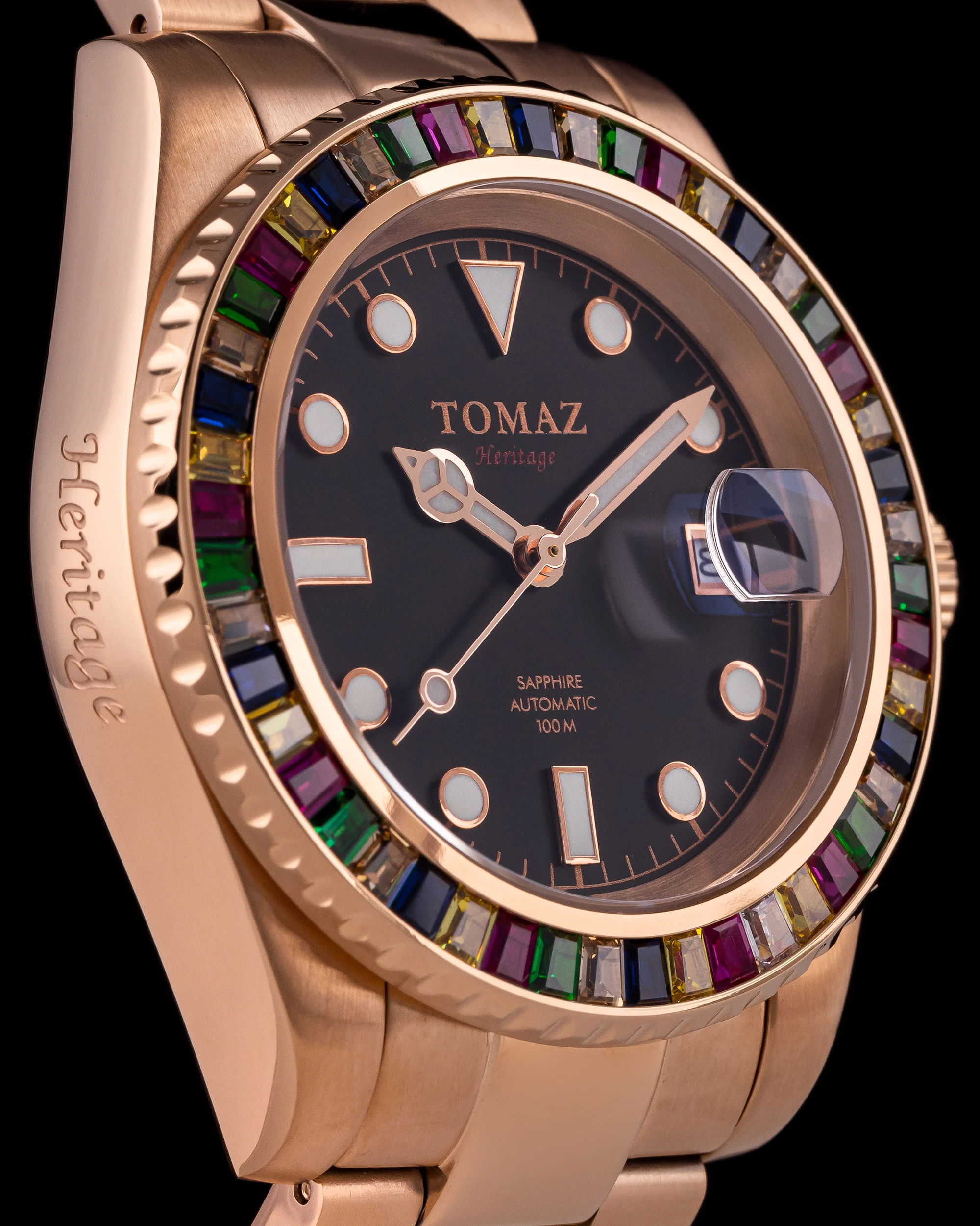 Tomaz Men's Watch GR01BS-D16 (Rosegold) with Candy Swarovski (Rosegold Stainless Steel) - Image 3