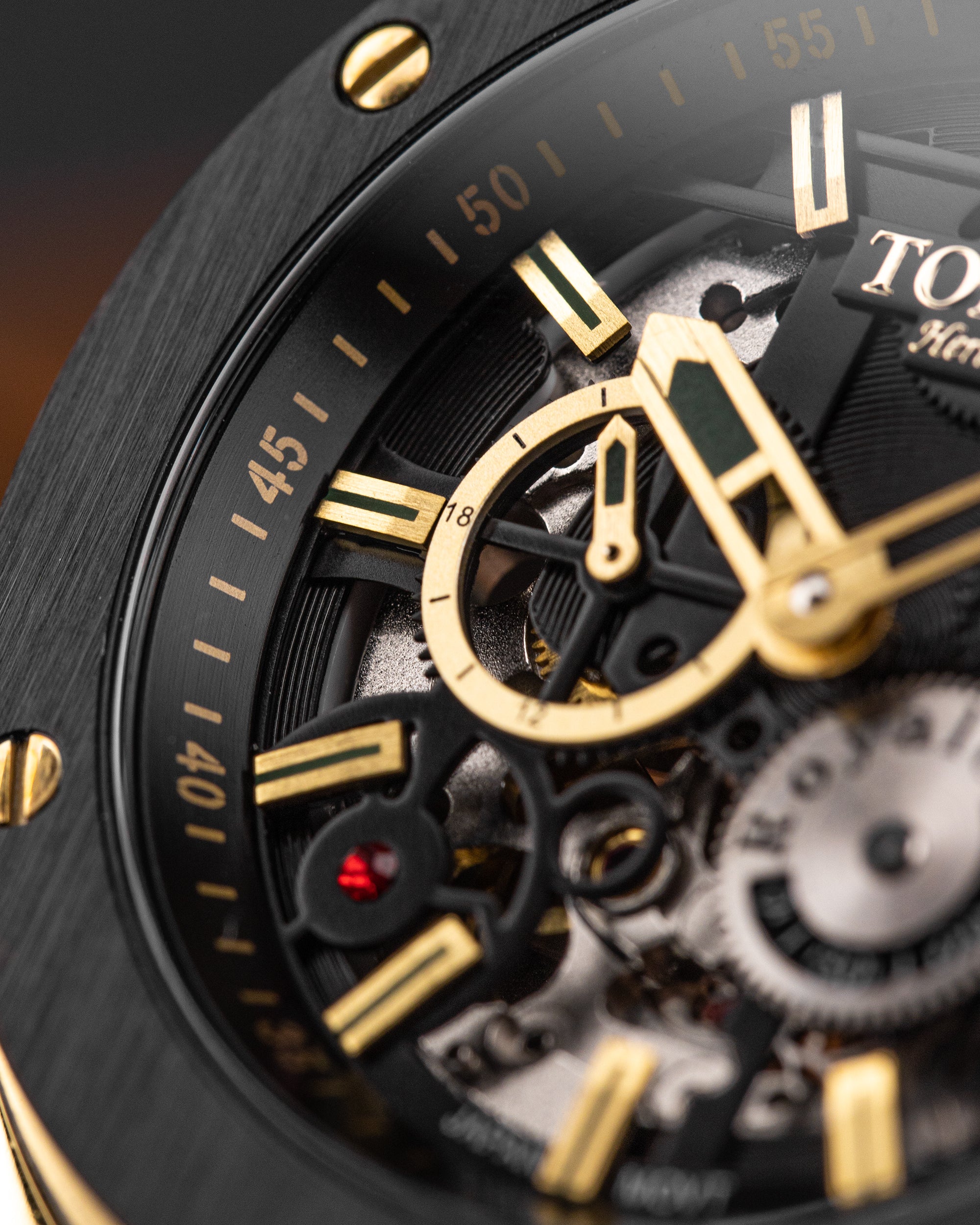 Tomaz Men's Watch TW014-D9 (Gold/Black) Green Leather Strap - Image 5