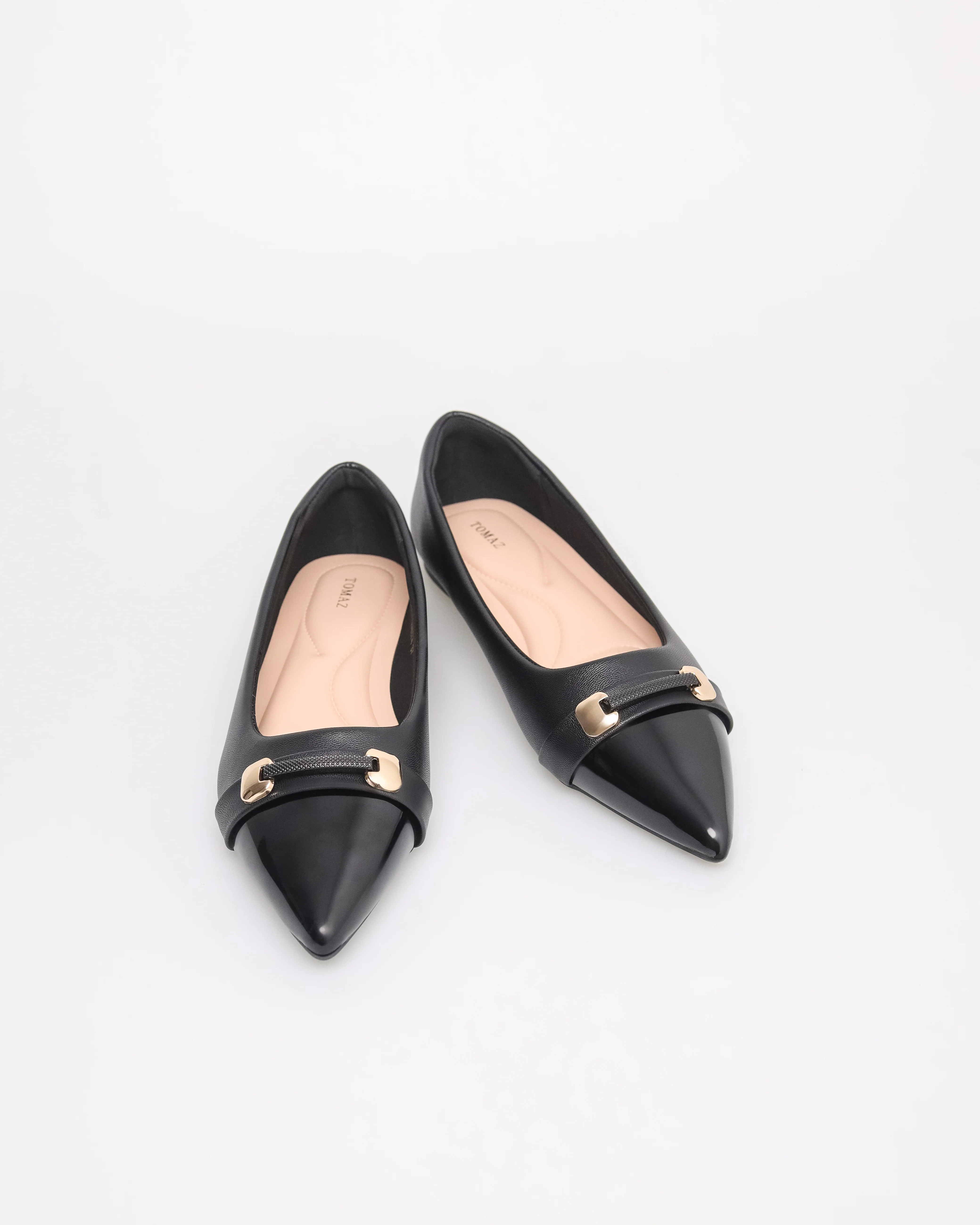 Tomaz NN374 Ladies Pointy Elegance Band Flats - Image 6