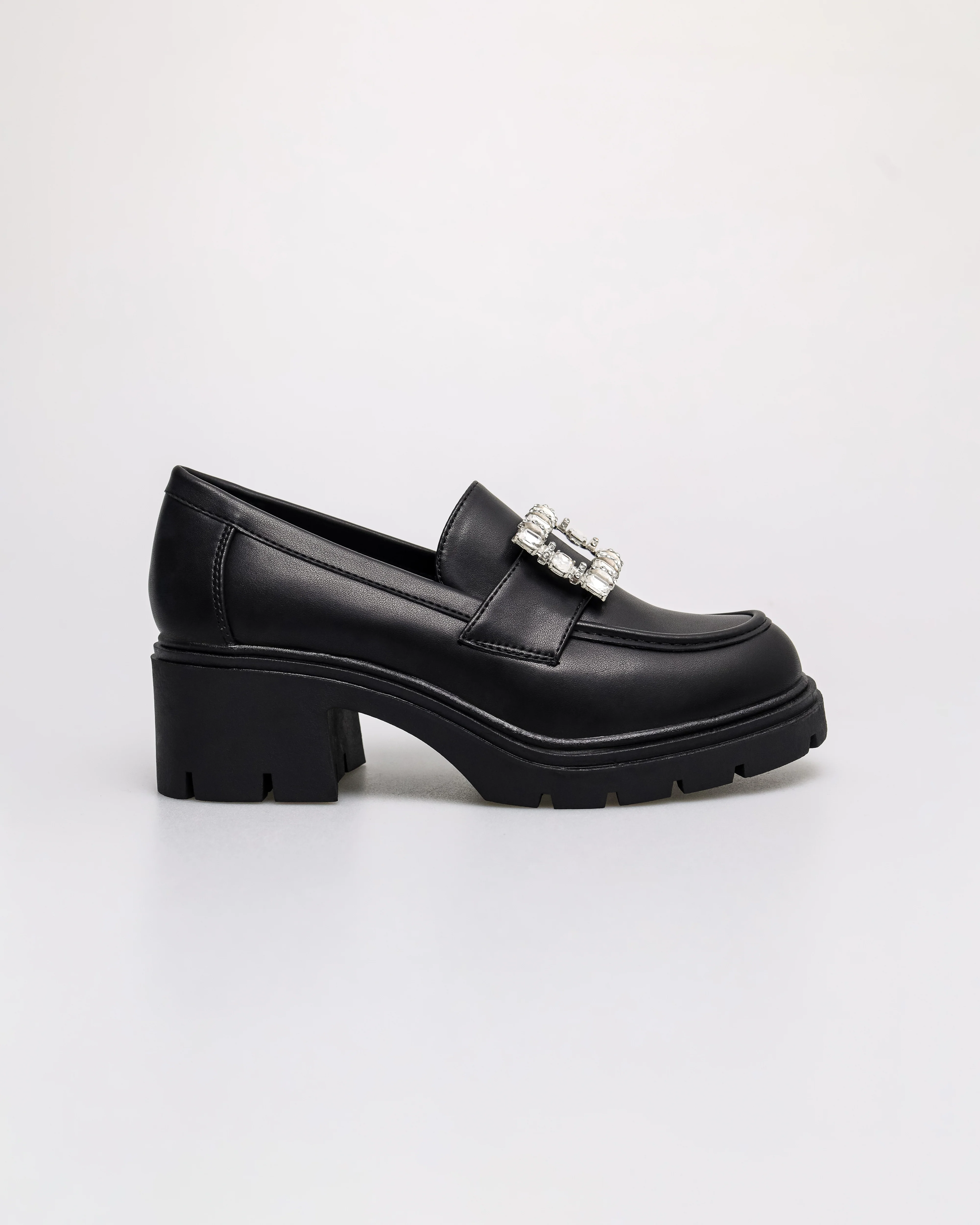 Tomaz NN651 Ladies Glitter Buckle Loafers - Image 5