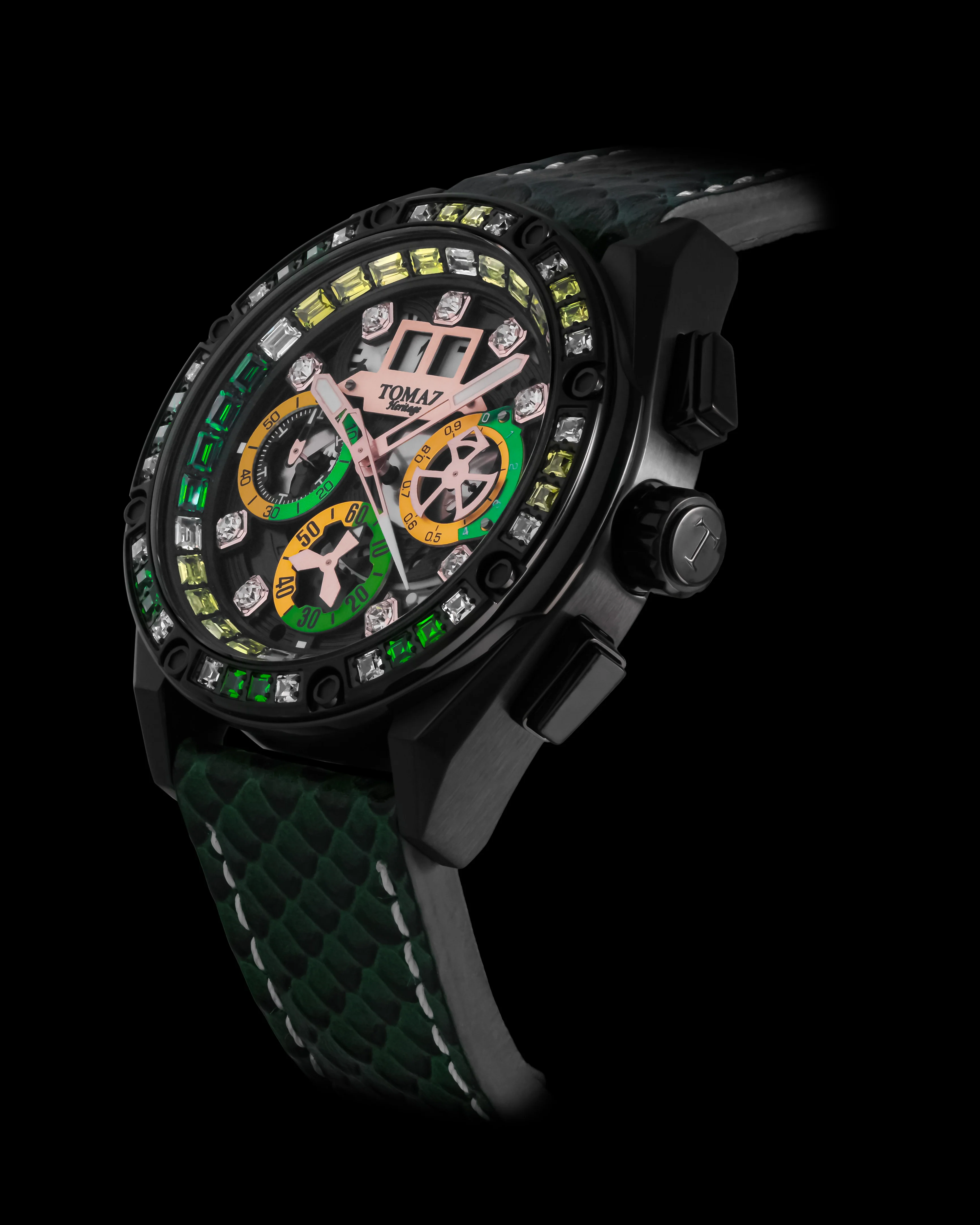 Tomaz RAWR III TW024F-D1 Crystal Watch – Salmon Leather Strap - Image 2