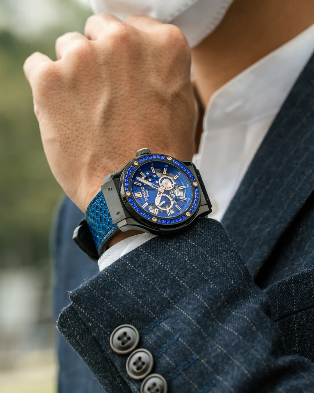 Tomaz Royale TW014B-D3 Crystal Watch – Salmon Leather Strap - Image 10