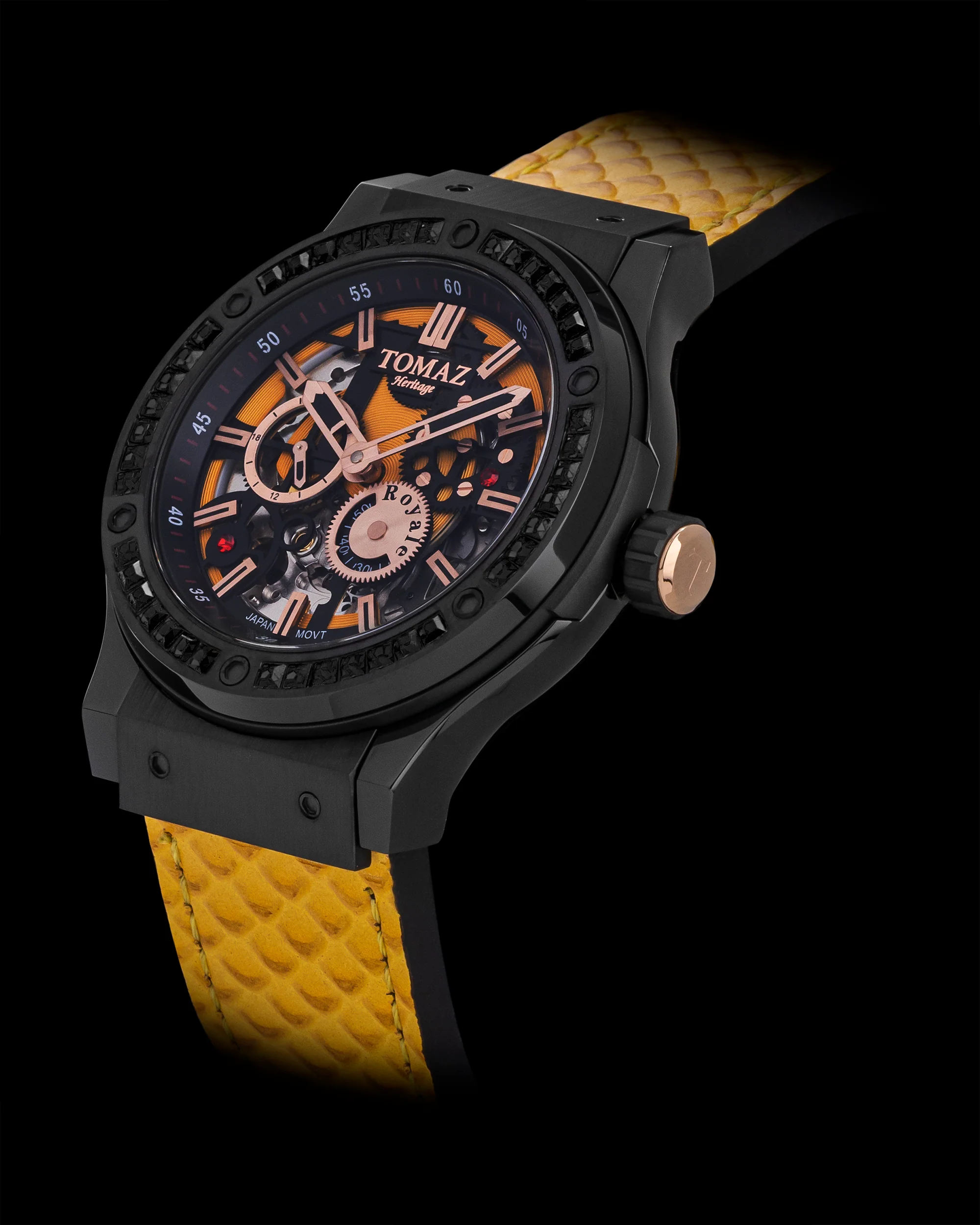 Tomaz Royale TW014B-D5 Crystal Watch – Salmon Leather Strap - Image 2