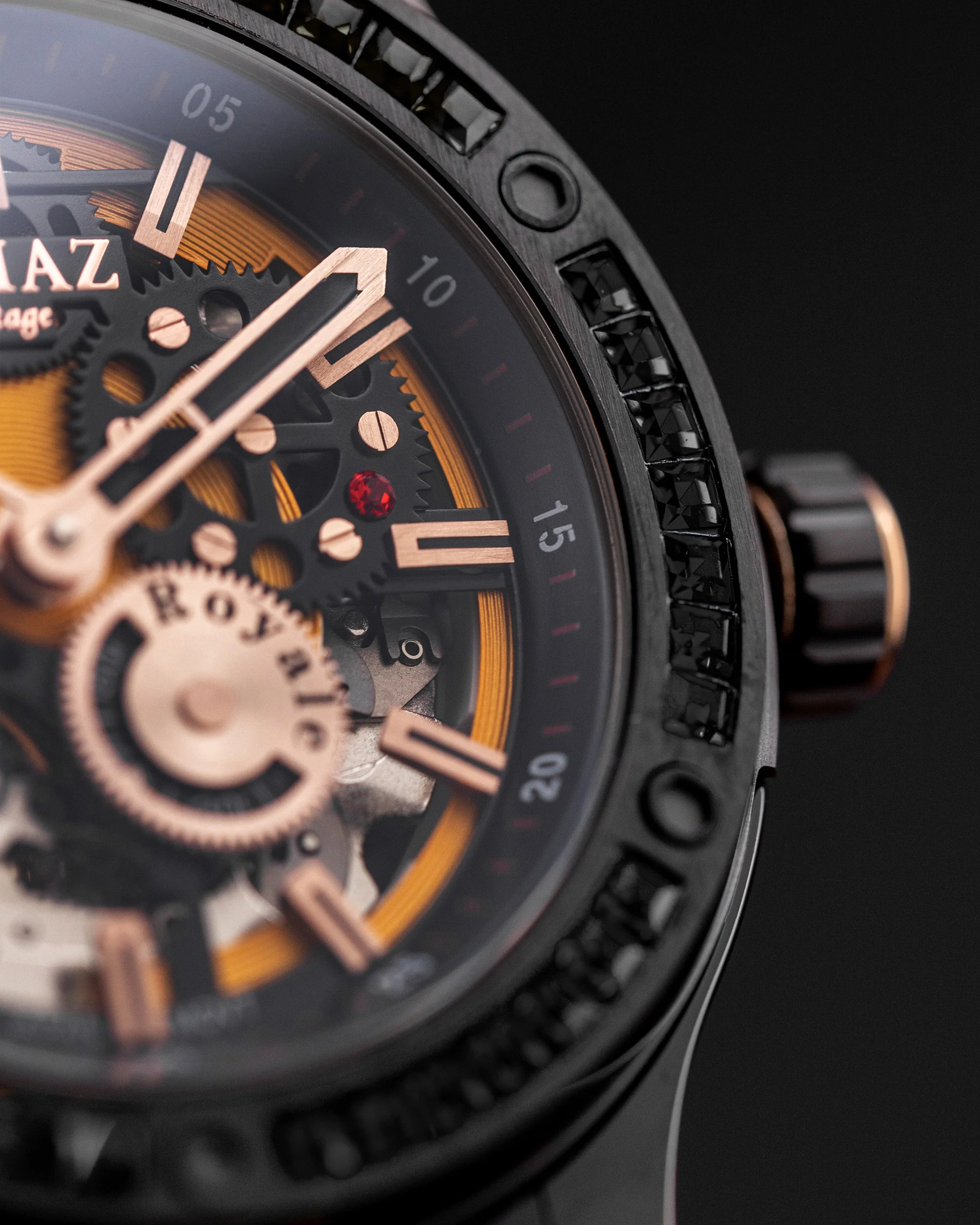 Tomaz Royale TW014B-D5 Crystal Watch – Salmon Leather Strap - Image 3