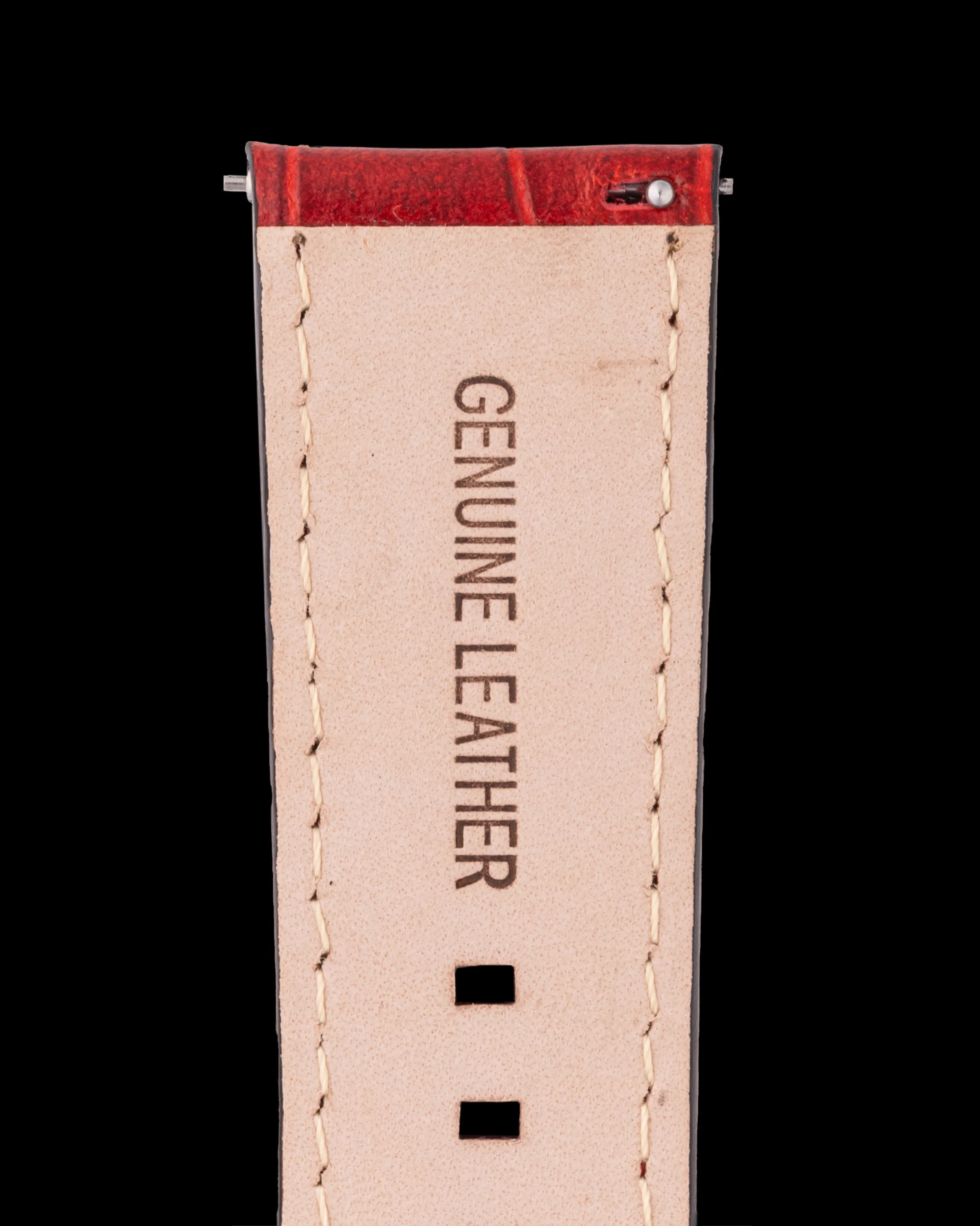 Tomaz TS1-1 Leather Bamboo 24mm Watch Strap (Red) - Image 3