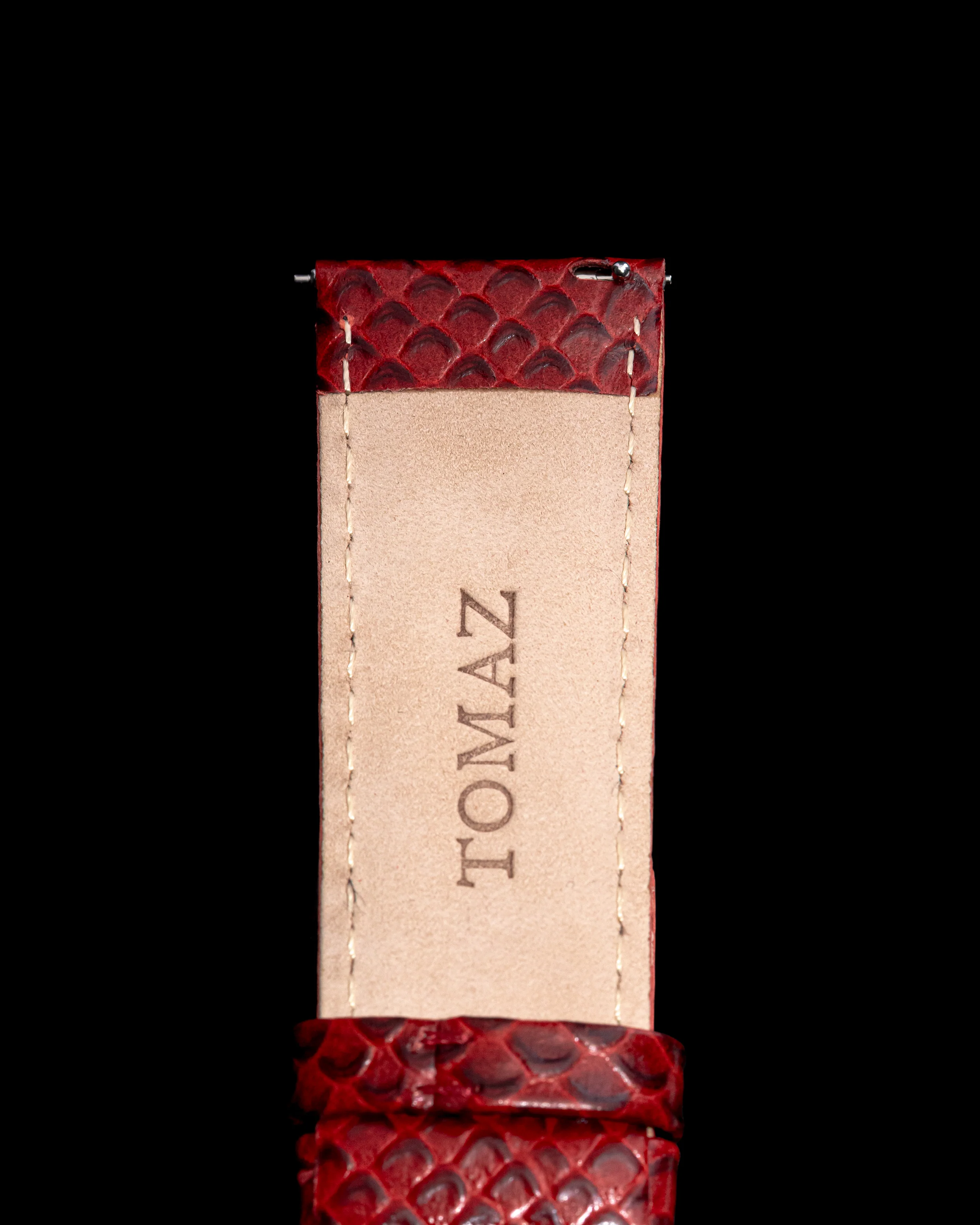 Tomaz TS1-2 Leather Salmon 26mm Watch Strap (Red) - Image 3