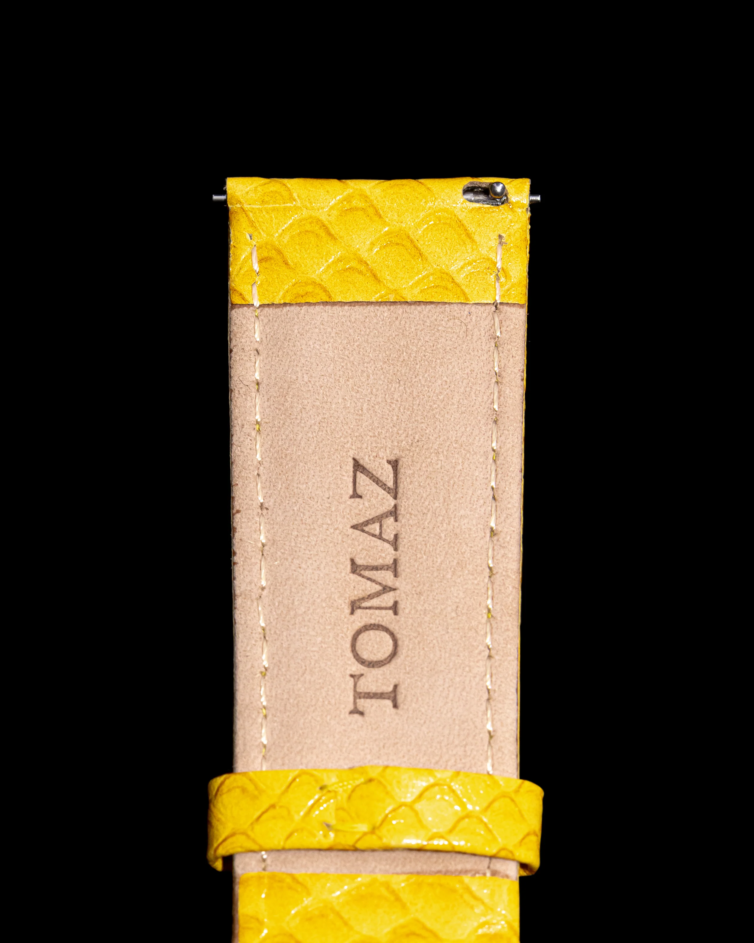 Tomaz TS1-2 Leather Salmon 26mm Watch Strap (Yellow) - Image 3