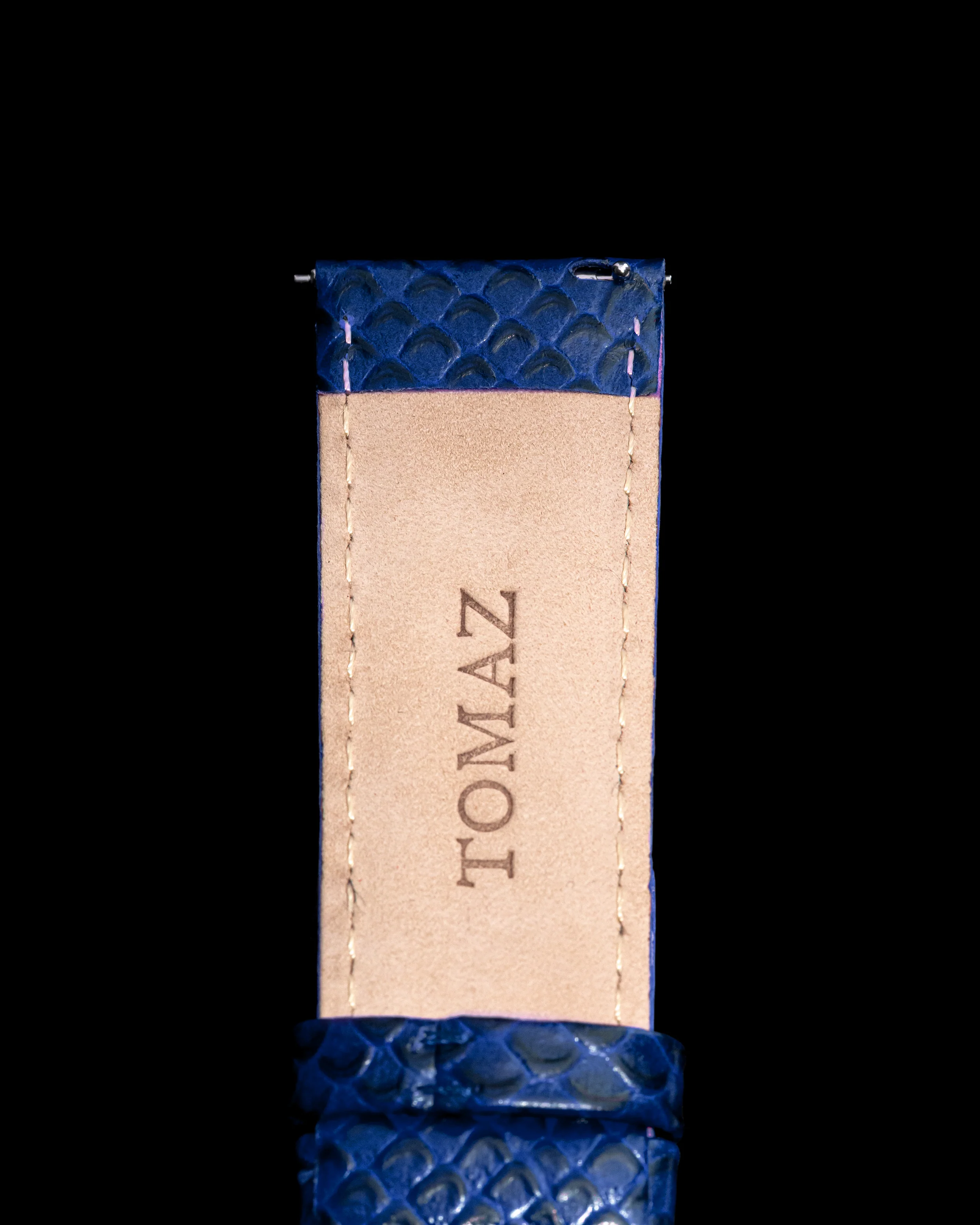 Tomaz TS1-2A Leather Salmon 26mm Watch Strap (Blue) - Image 3