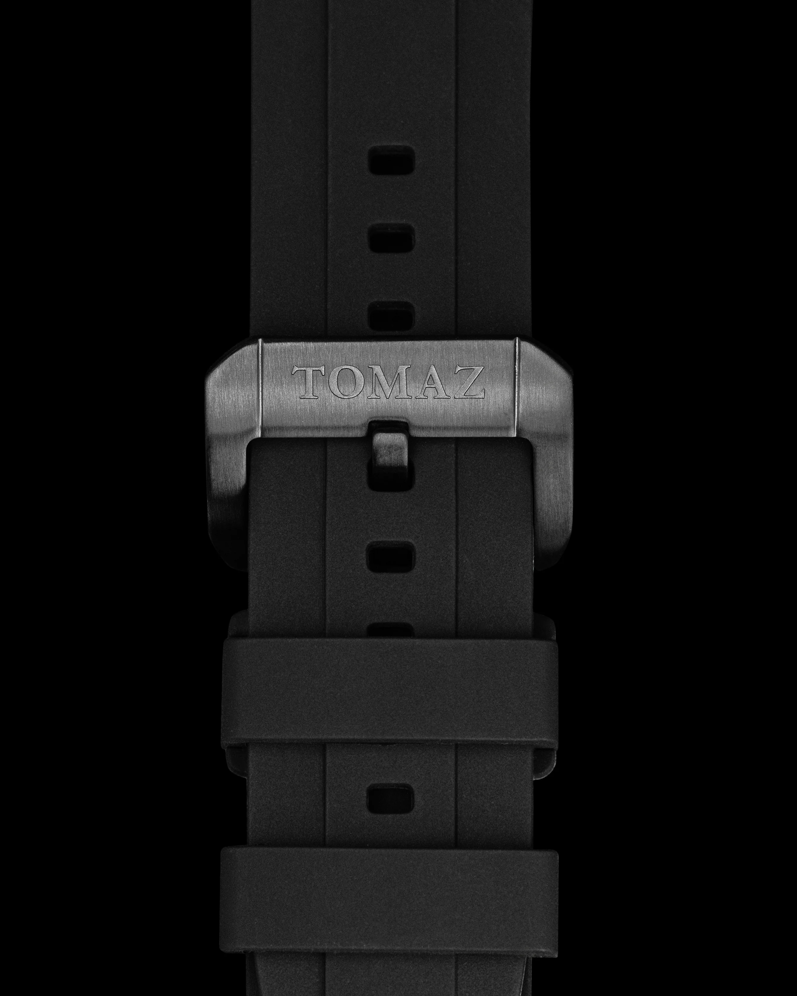 Tomaz TS6A-1 Rubber Plain 24mm Watch Strap (Black) - Image 2