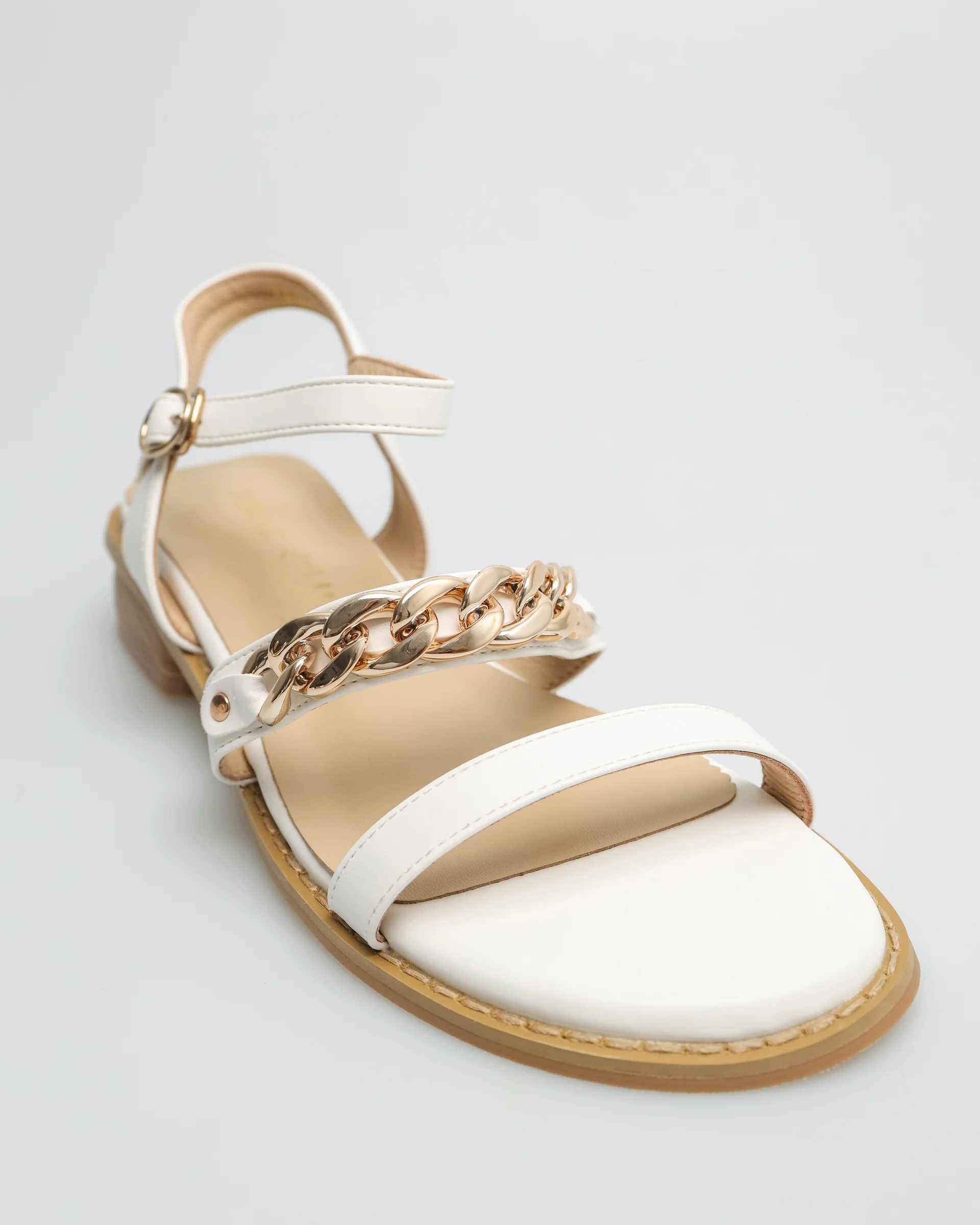 Tomaz YX122 Ladies Gold Chain Slingbacks - Image 8
