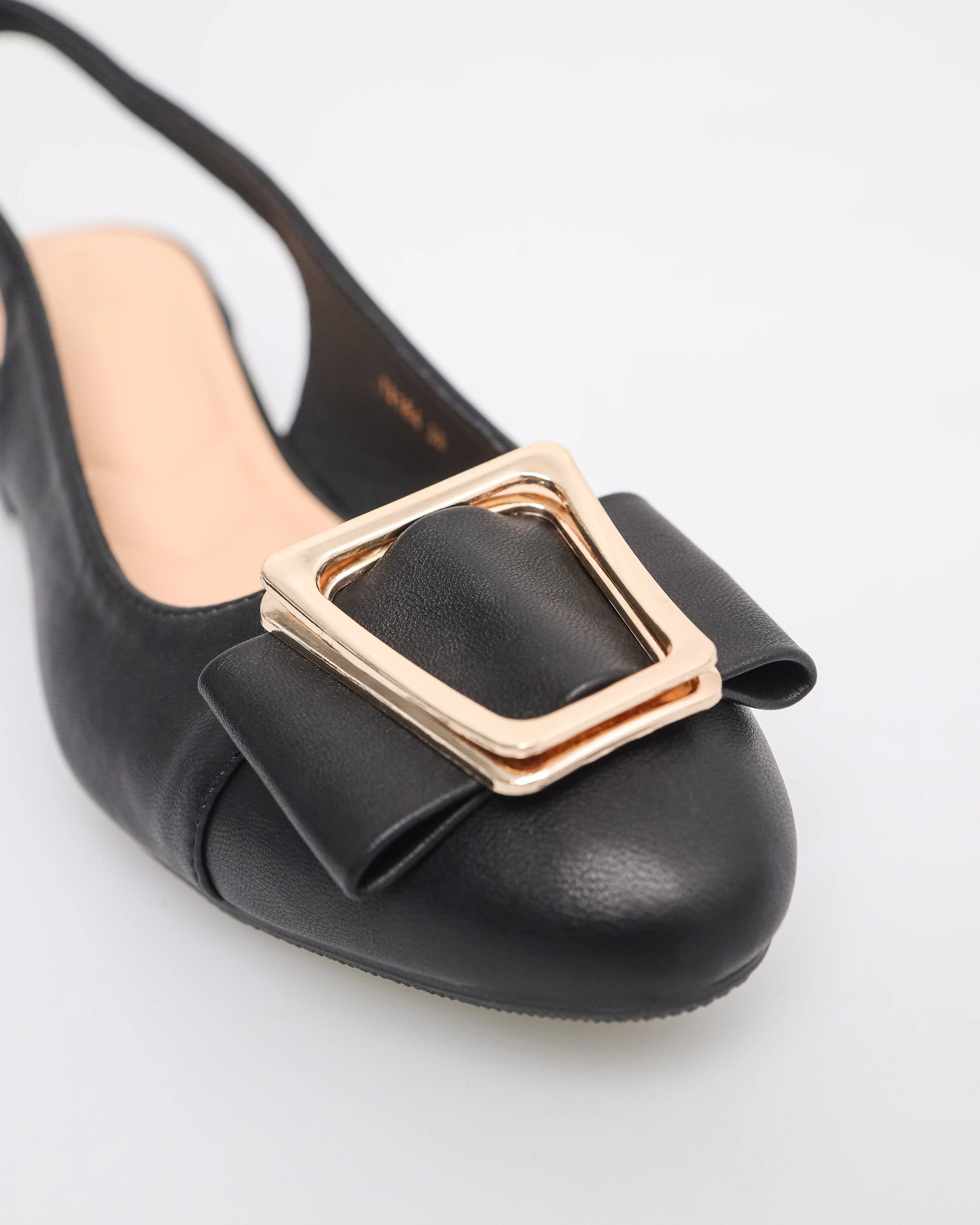 Tomaz YX184 Ladies Metallic Buckle Slingbacks - Image 8